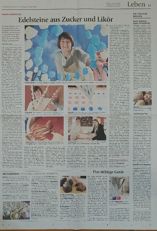 Presseartikel über Likörpralinen